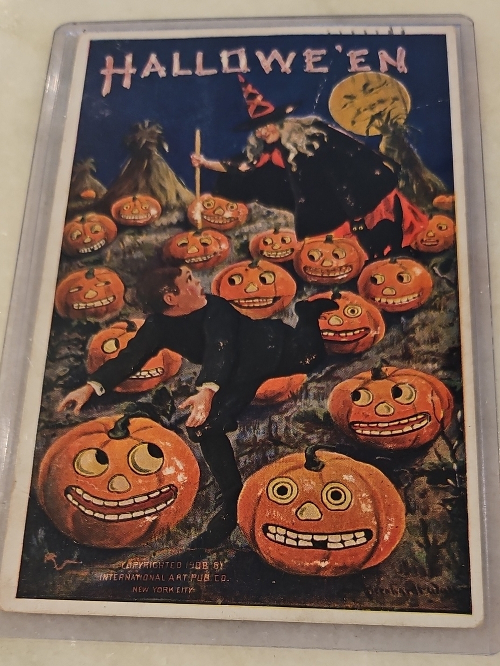 Origional 1909 Halloween Embossed Postcard By Bernhardt Wall